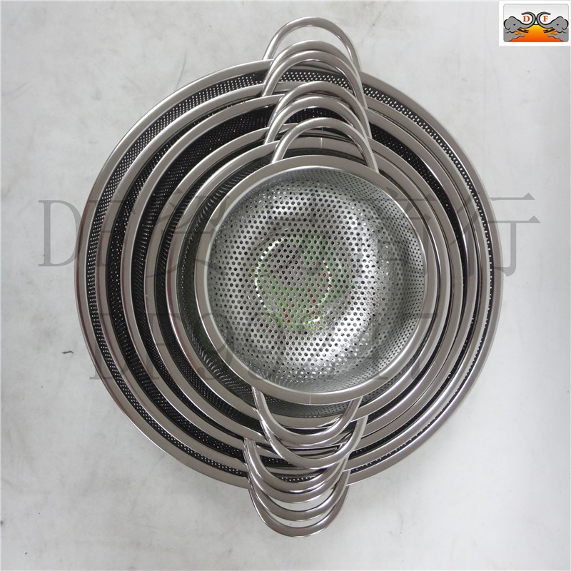 DF99231     双耳密孔多用篮精品不锈钢双耳冲孔篮 家用多尺寸 沥水淘米 果蔬篮DF TRADING HOUSE详情3