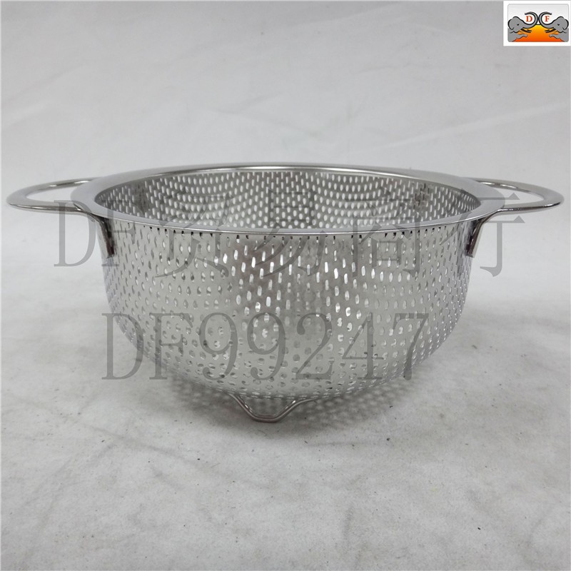 DF99231     双耳密孔多用篮精品不锈钢双耳冲孔篮 家用多尺寸 沥水淘米 果蔬篮DF TRADING HOUSE详情2