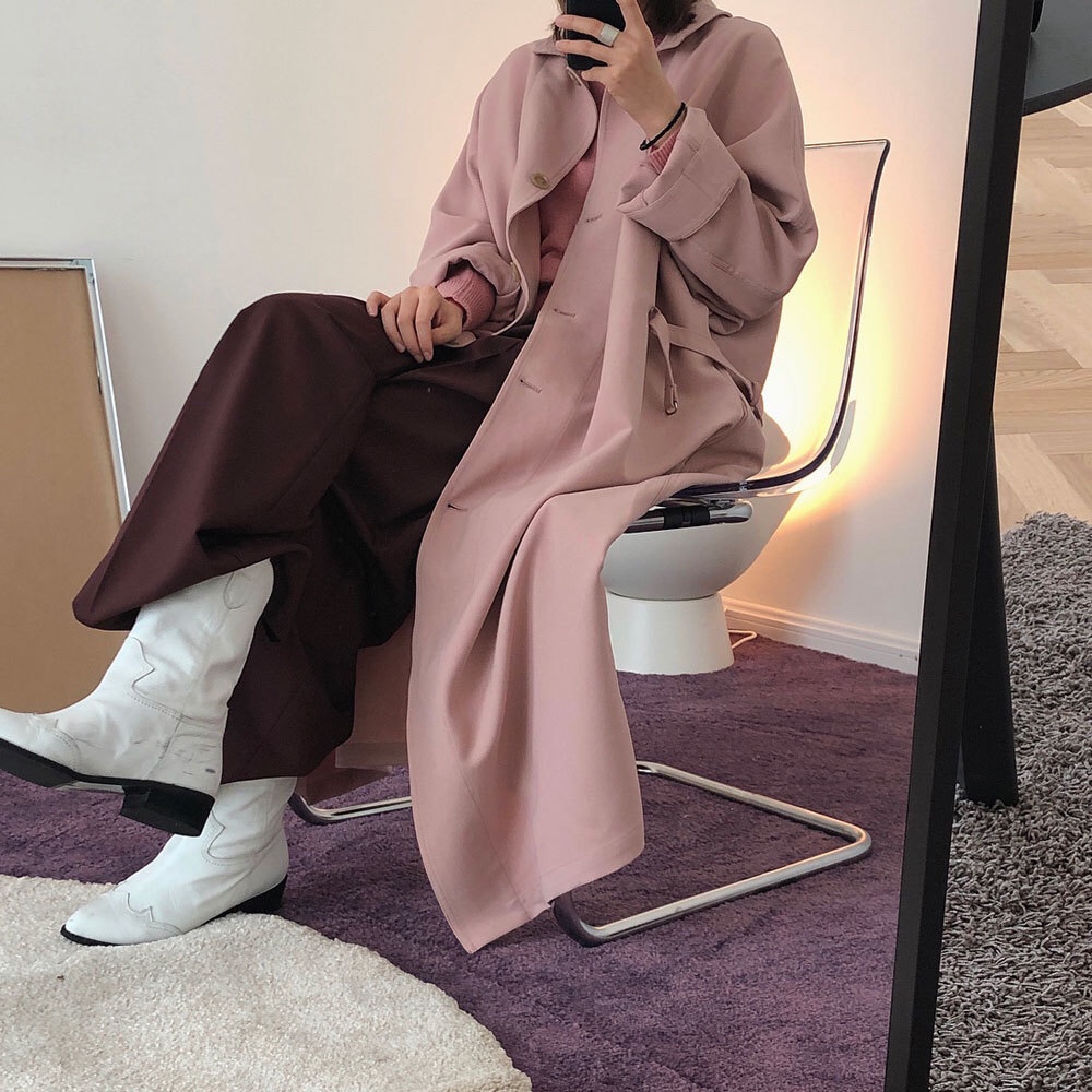 Pink And Black Wool Coat