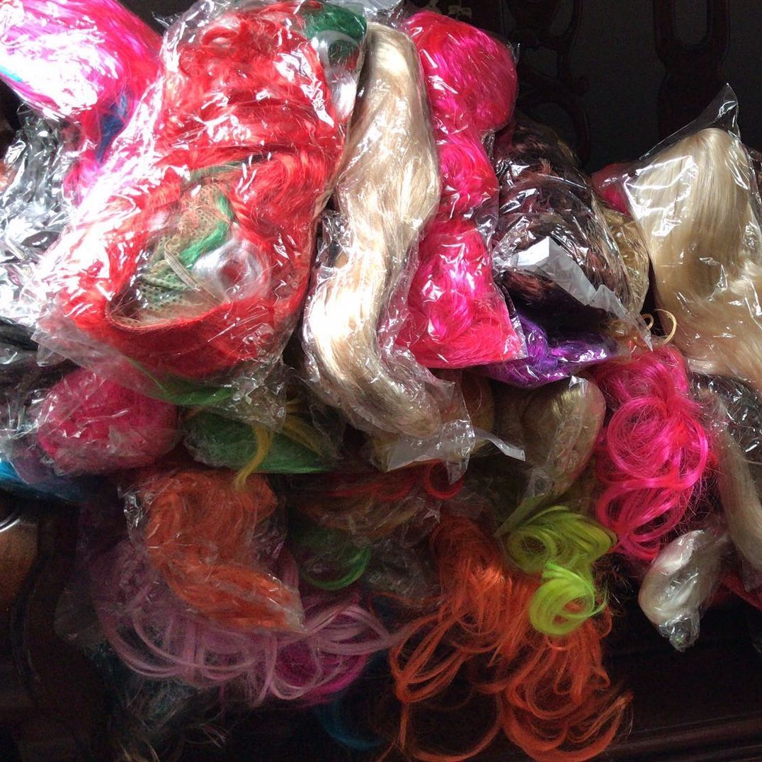 Foreign trade tail single mixed style mixed color wigs spot stock processing stalls cheap wigs full figure