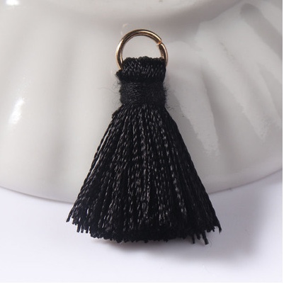 2cm人造丝流苏 DIY饰品涤纶小流苏窗帘穗服饰穗子钥匙扣包挂件100个每包 黑色