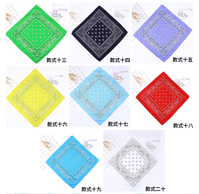 Hao Hao Headscarf Manufacturers Direct Magic Outdoor Sports Square Custom Cashew Flower Riding Mask Paisley Headscarf Spot Polyester Cashew Flower Square Item Picture