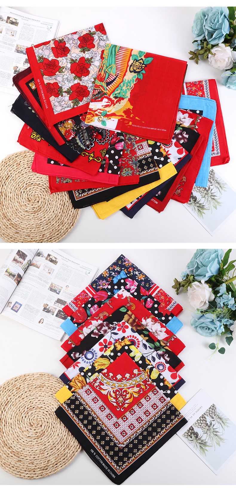 Hao Hao Headscarf Manufacturers Directly For Europe And The United States Men And Women Outdoor Sports Headscarf Hip-Hop All Cotton Square Wholesale Magic Headscarf undefined