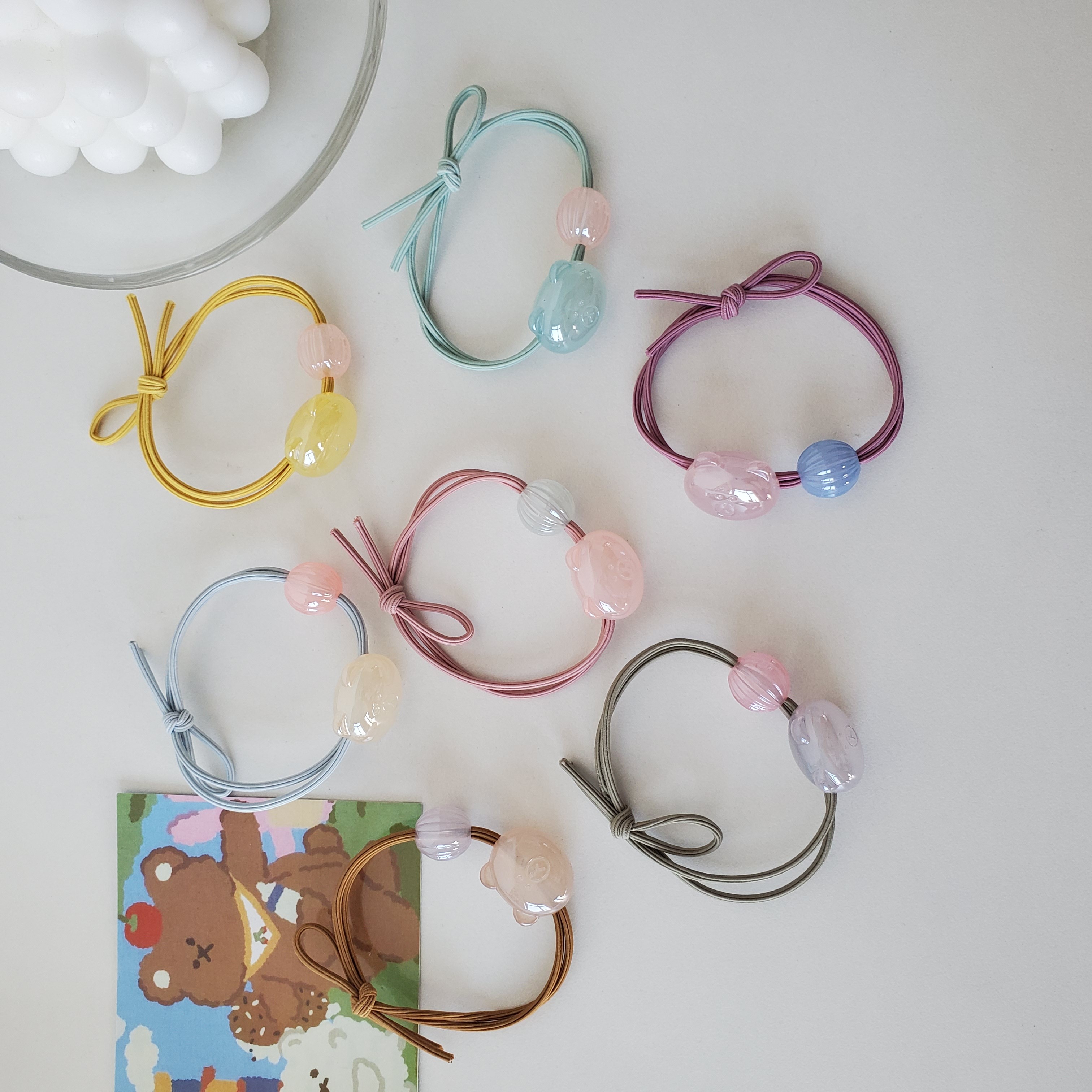 A set of 5 hair bands and hair accessories for girls and children in the Korean ice cream color style in the Instagram style, which are best-selling items in Yiwu detail image 1