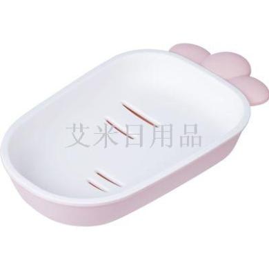 JL-6315萝卜香皂盒肥皂架免打孔香皂置物架肥皂盒沥水排水皂架白底实物图