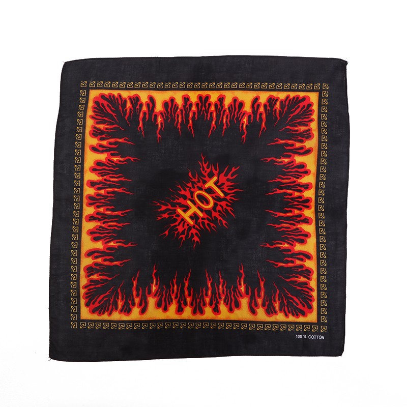 Hao Hao Headscarf Manufacturers Direct For Europe And The United States Men And Women Outdoor Sports Headscarf Hip-Hop All Cotton Flame Square Wholesale Magic Headscarf undefined