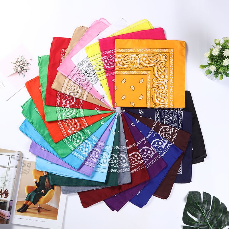 Hao Hao Headscarf Manufacturers Direct Magic Outdoor Sports Square Custom Cashew Flower Riding Mask Paisley Headscarf Spot Polyester Cashew Flower Square