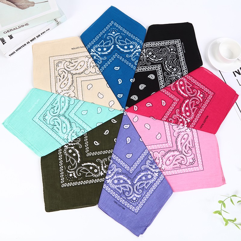 Hao Hao Headscarf Manufacturers Direct Cashew Flower Headscarf Mask Wholesale Cotton Custom Paisley Bandana Headscarf Riding Outdoor Square Spot Item Picture