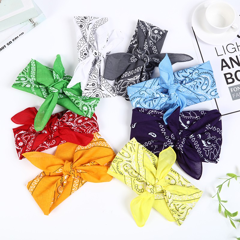 Hao Hao Headscarf Manufacturers Direct Cashew Flower Headscarf Mask Wholesale Cotton Custom Paisley Bandana Headscarf Riding Outdoor Square Spot undefined