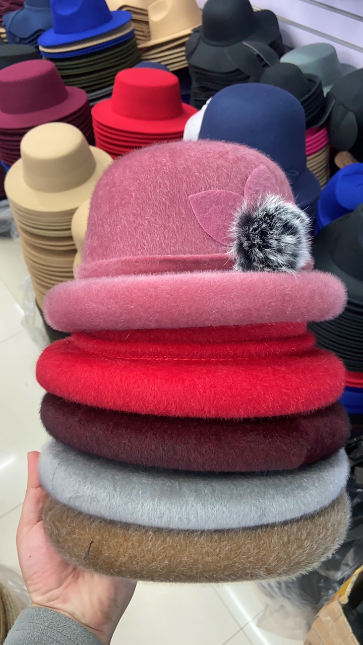 仿貂毛盆帽