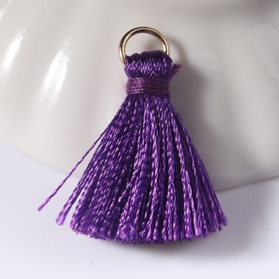 2cm人造丝流苏 DIY饰品涤纶小流苏窗帘穗服饰穗子钥匙扣包挂件100个每包 深紫