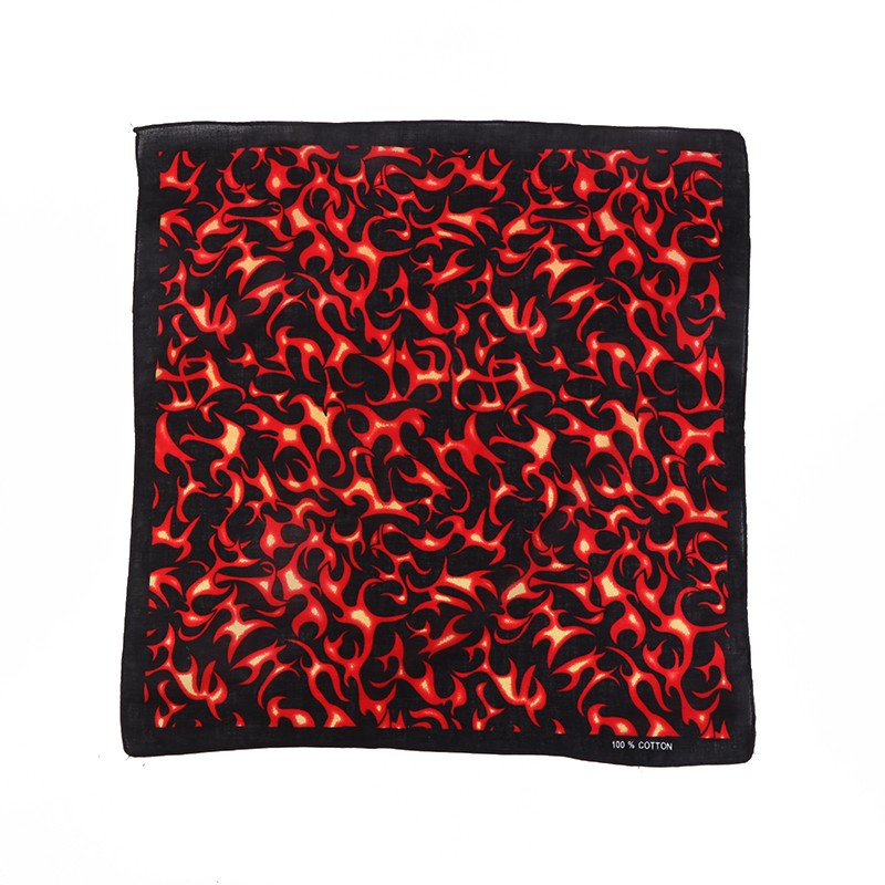 Hao Hao Headscarf Manufacturers Direct For Europe And The United States Men And Women Outdoor Sports Headscarf Hip-Hop All Cotton Flame Square Wholesale Magic Headscarf undefined