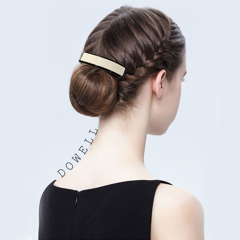 French Style Elegant Acrylic Hair Clip One Word Spring Clip Ponytail Hair Clip Simple Temperament Back Head Horizontal Clip Headdress Item Picture