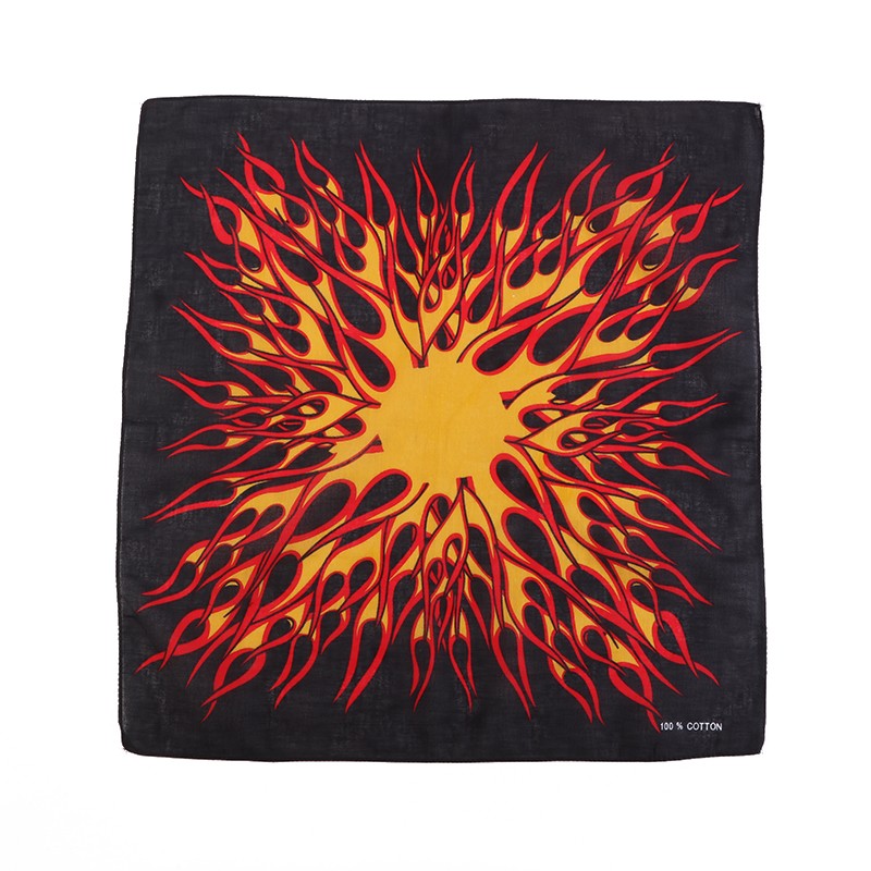 Hao Hao Headscarf Manufacturers Direct For Europe And The United States Men And Women Outdoor Sports Headscarf Hip-Hop All Cotton Flame Square Wholesale Magic Headscarf undefined