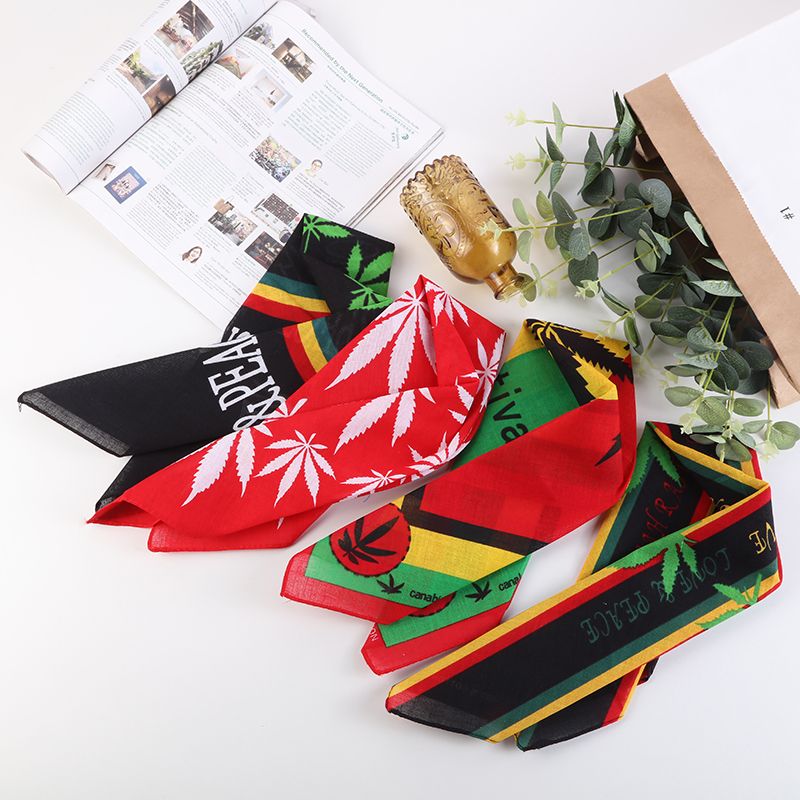 Hao Hao Headscarf Manufacturers Directly For Europe And The United States Men And Women Outdoor Sports Headscarf Hip-Hop Hip-Hop Cotton Maple Leaf Square Wholesale Magic Headscarf Specification drawing