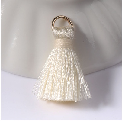 2cm人造丝流苏 DIY饰品涤纶小流苏窗帘穗服饰穗子钥匙扣包挂件100个每包 米白