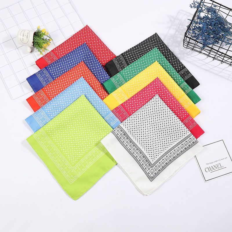 Hao Hao Headscarf Manufacturers Directly For Europe And The United States Men And Women Outdoor Sports Headscarf Hip-Hop Polyester Polka Dot Square Wholesale Magic Headscarf Specification drawing