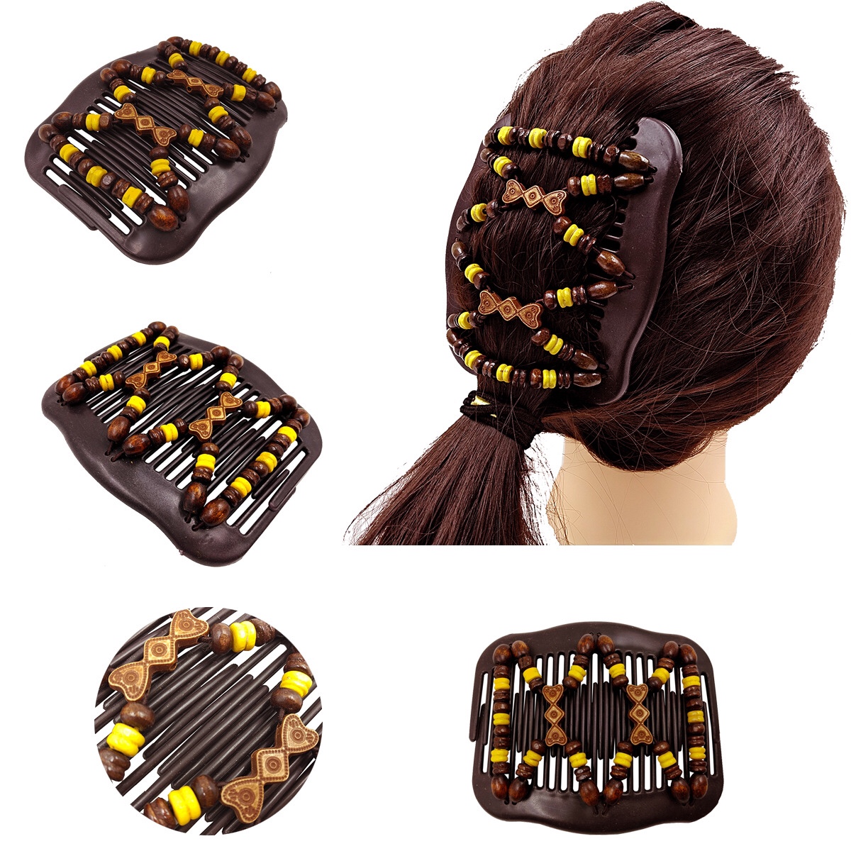 FLY1889 Korean version versatile hair comb accessory, steel wire hair coil, beaded magic hair comb style comb comb Application Scenario