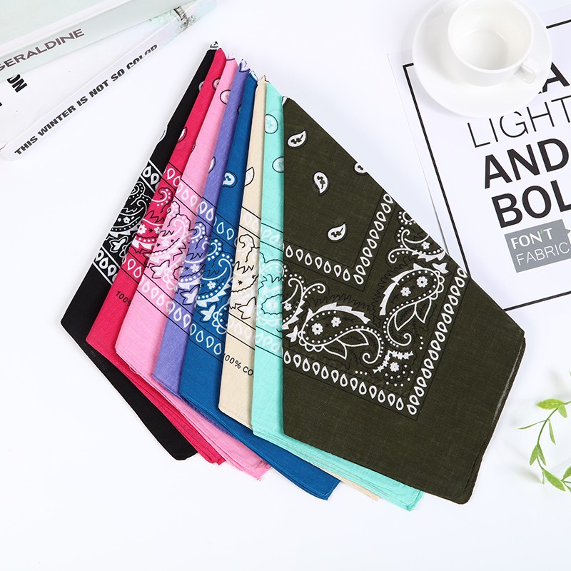 Hao Hao Headscarf Manufacturers Direct Cashew Flower Headscarf Mask Wholesale Cotton Custom Paisley Bandana Headscarf Riding Outdoor Square Spot details Picture