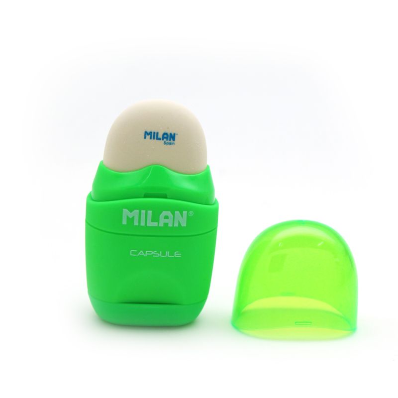 Spanish MILAN pencil sharpener + Rubber fluorescent Transparent model 4705116 Specification image
