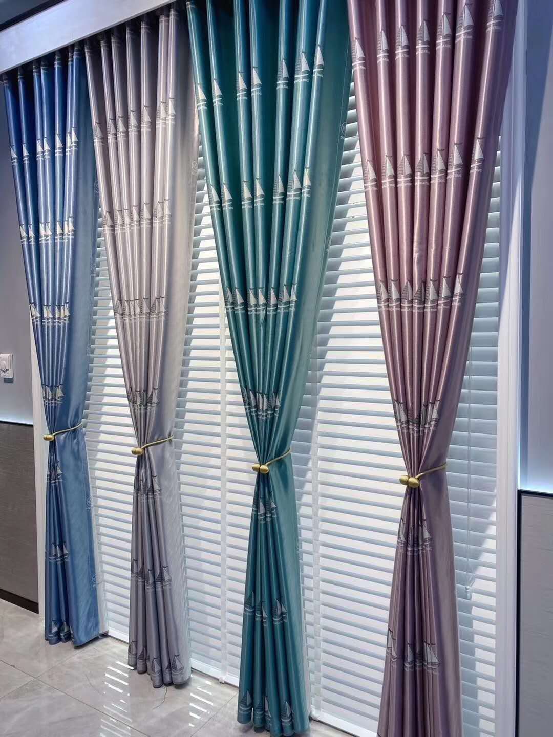 Nordic light luxury shading curtain simple modern living room high-end atmosphere splice new matching color bedroom CL0148 thumbnail