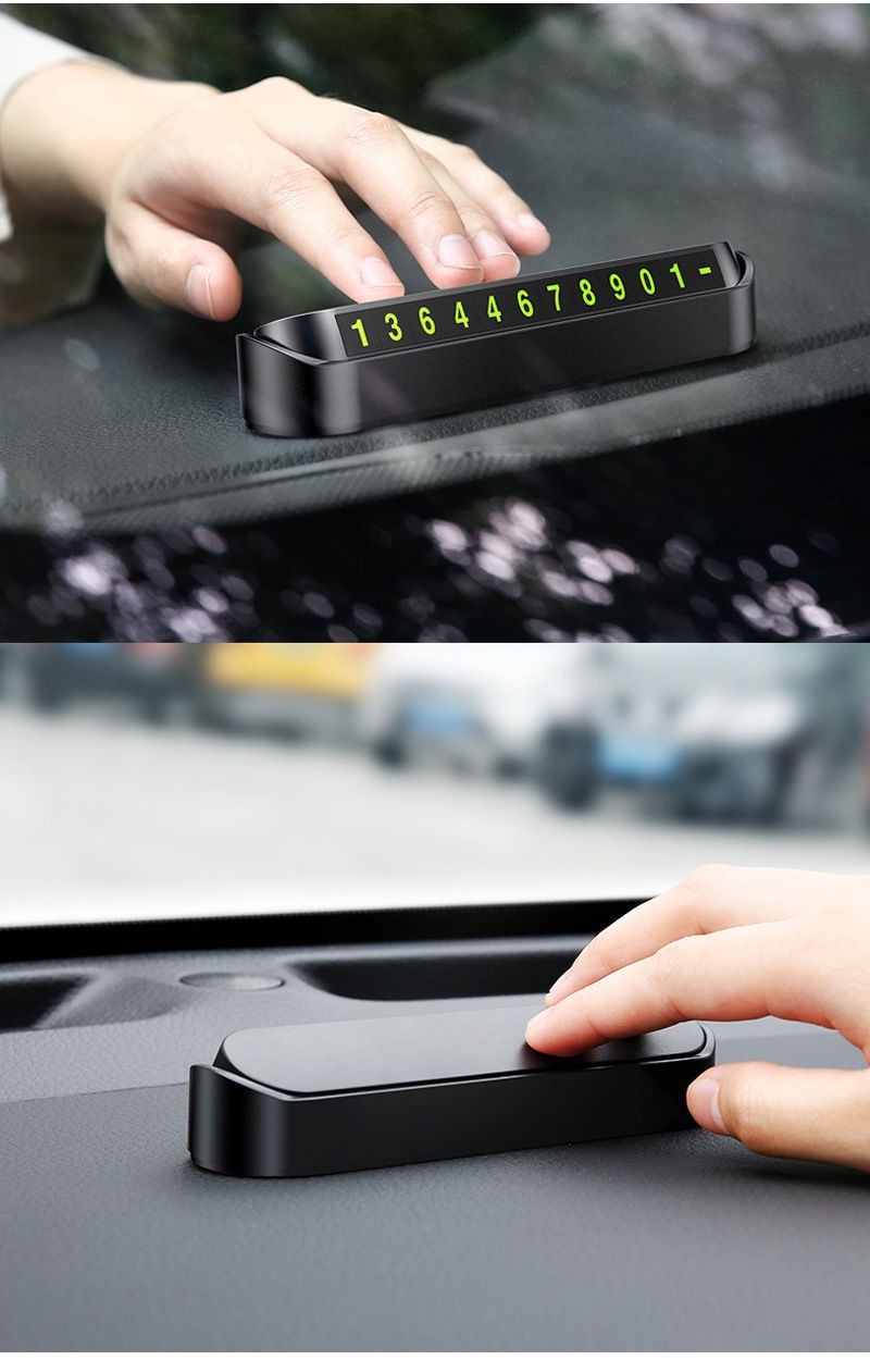 Temporary car parking number plate move car phone magnetic suction number plate anti-skid car luminous interior accessories Item Picture