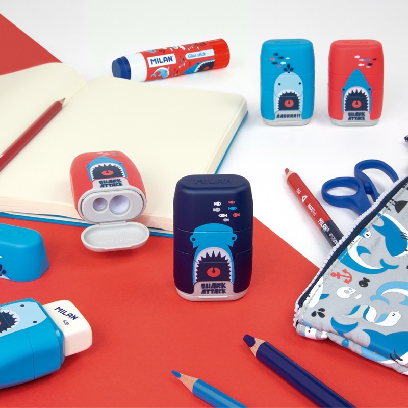 Spanish MILAN Milan three-in-one rubber Pencil Sharpener (Shark Model) 4706116SRT detail image 3