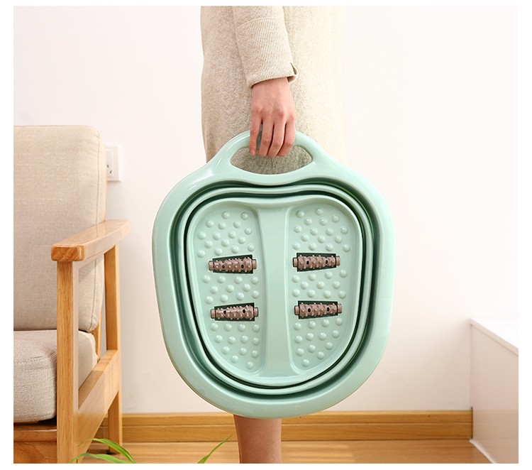 家用手提便携足浴盆多功能折叠家用洗脚盆加厚保温泡脚桶详情图6