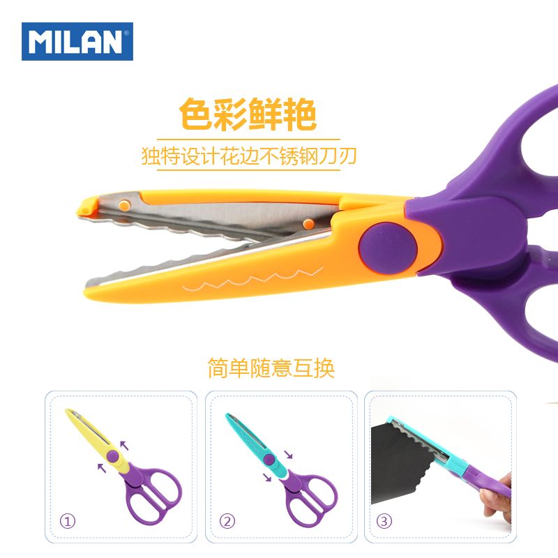 Spanish MILAN Milan Lace Safety Handmade Scissors 8-pattern Set 14930908 Application Scenario