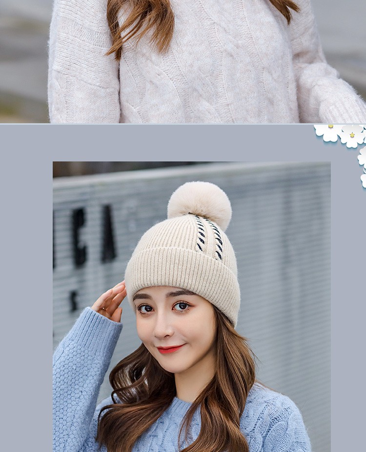 Sombrero de moda mujer otoño-invierno versión coreana más veludo mantener caliente versátil invierno dos piezas cuello gorra de una pieza detail image 16