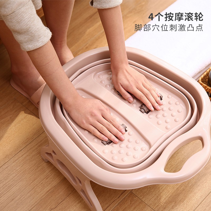 家用手提便携足浴盆多功能折叠家用洗脚盆加厚保温泡脚桶详情图5