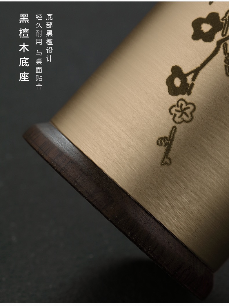 茶道六君子功夫茶具配件全纯铜桐木檀木茶夹茶刀茶勺茶刷茶筒套装详情图10