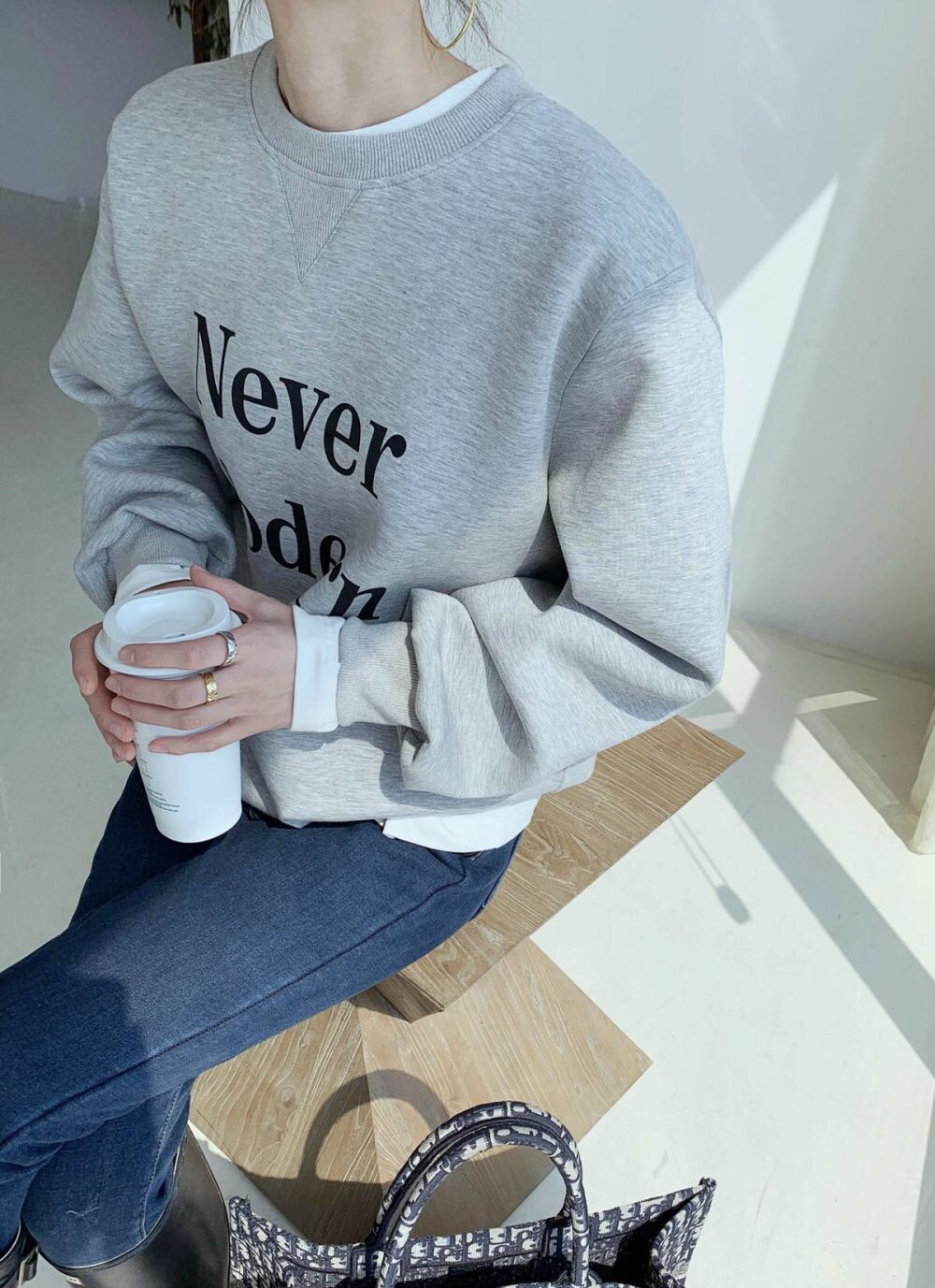 Letter Hoodie Gray Specification drawing