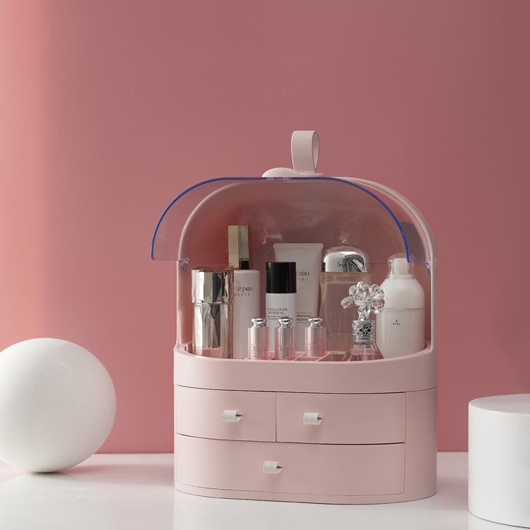 Dustproof cosmetics storage box, transparent portable cosmetic box, dressing table, skin care products storage rack thumbnail