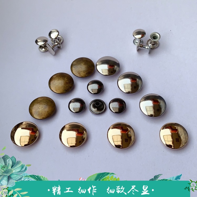 工厂直销金属铆钉 规格齐全3mm-18mm子母帽钉 防锈单双面黄铜撞钉详情图1