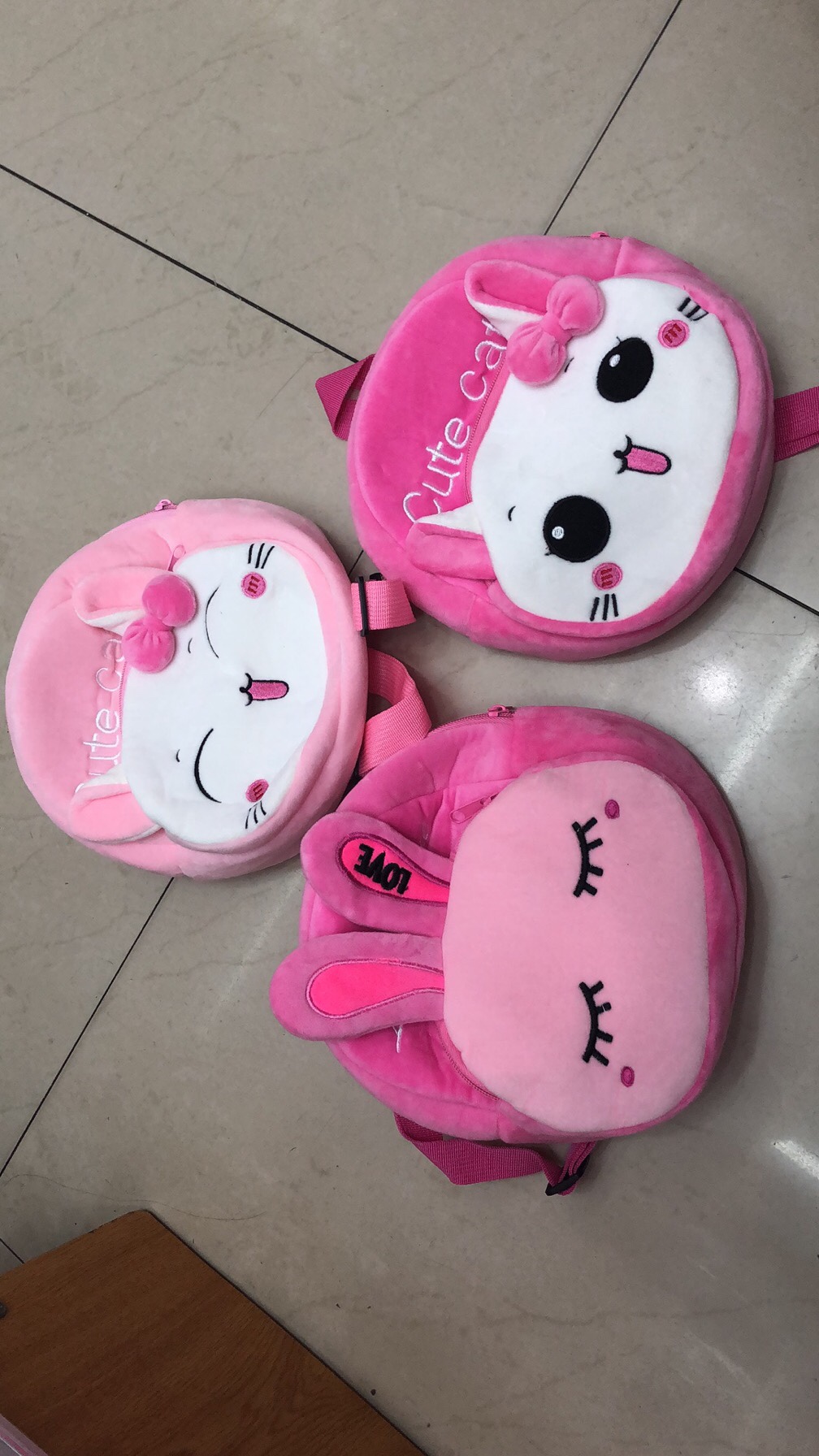 儿童书包 毛绒玩具包 卡通双拉书包水晶超柔面料幼儿园儿童玩具书包 秒杀活动 款式随机发货
