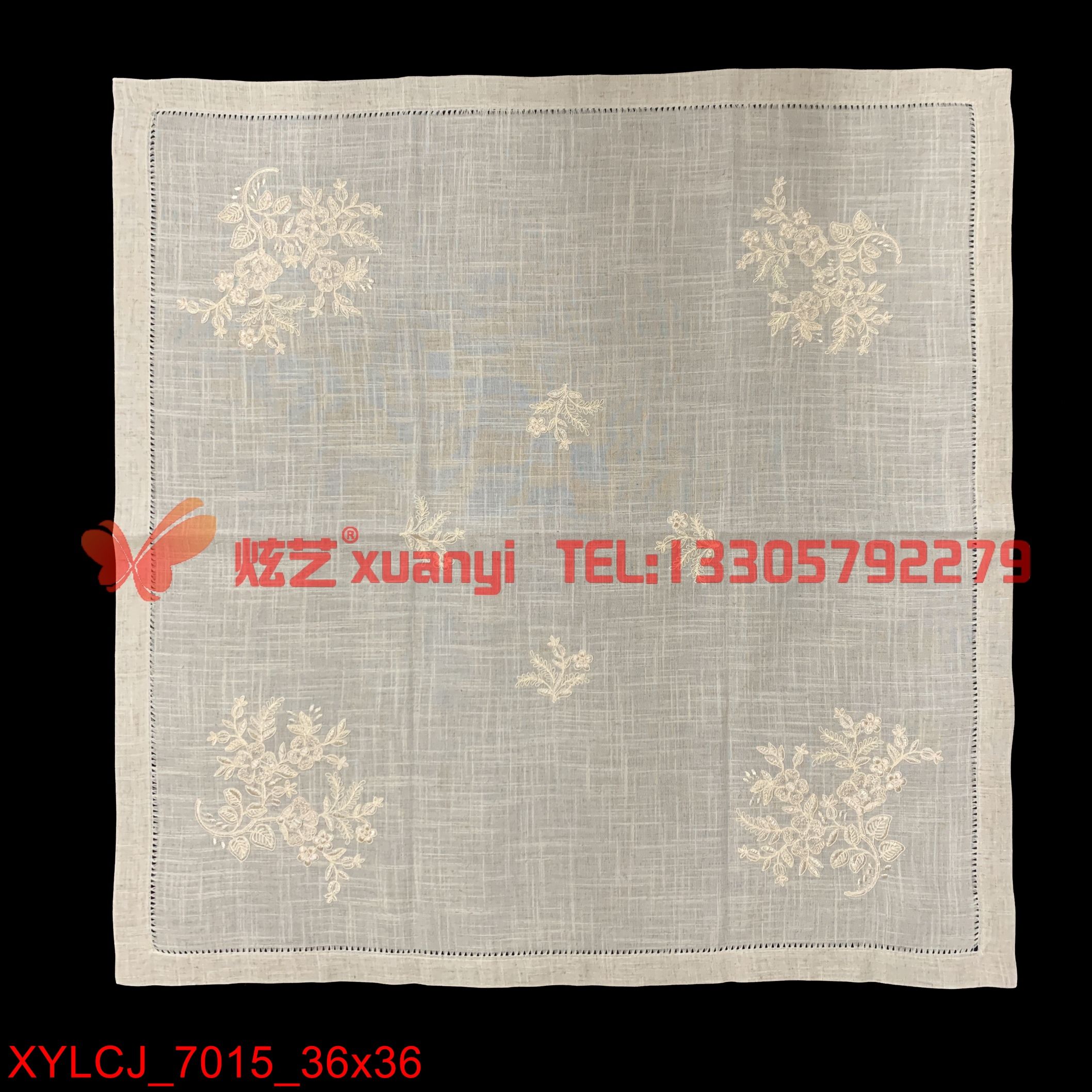 35753炫艺绣品 纯棉绣花自辅边手工绣花 电脑刺绣单色彩色一色绣 欢迎来稿免费打样白底实物图