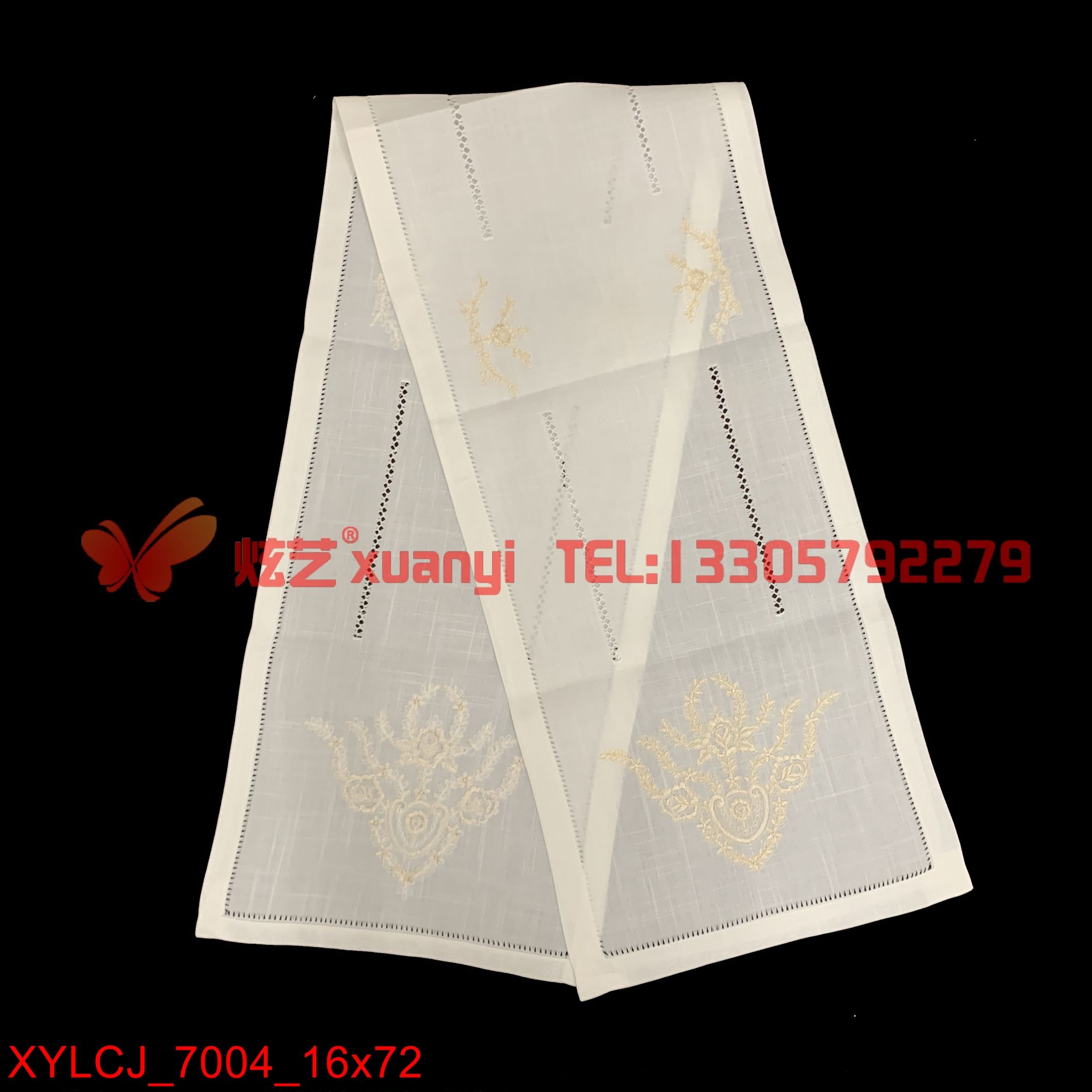 35753炫艺绣品 纯棉绣花自辅边手工绣花 电脑刺绣单色彩色一色绣 欢迎来稿免费打样产品图