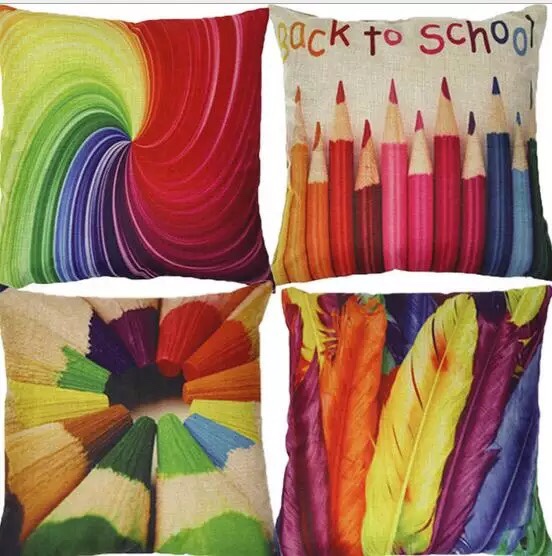Colorful printed throw pillow