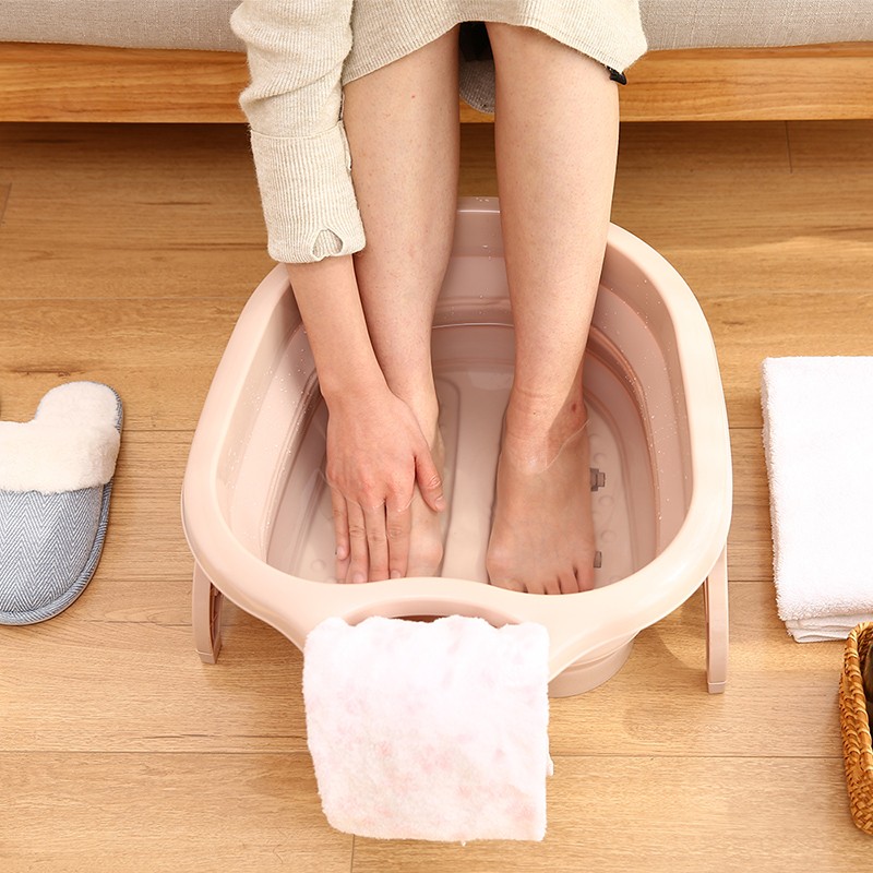 家用手提便携足浴盆多功能折叠家用洗脚盆加厚保温泡脚桶详情图1