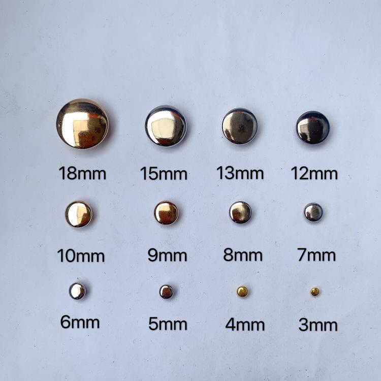 工厂直销金属铆钉 规格齐全3mm-18mm子母帽钉 防锈单双面黄铜撞钉