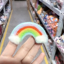 Wool felt rainbow hairpin