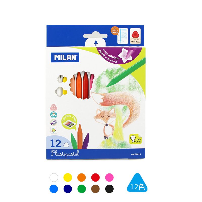 Spanish MILAN 12-color pen-shaped crayon 80013