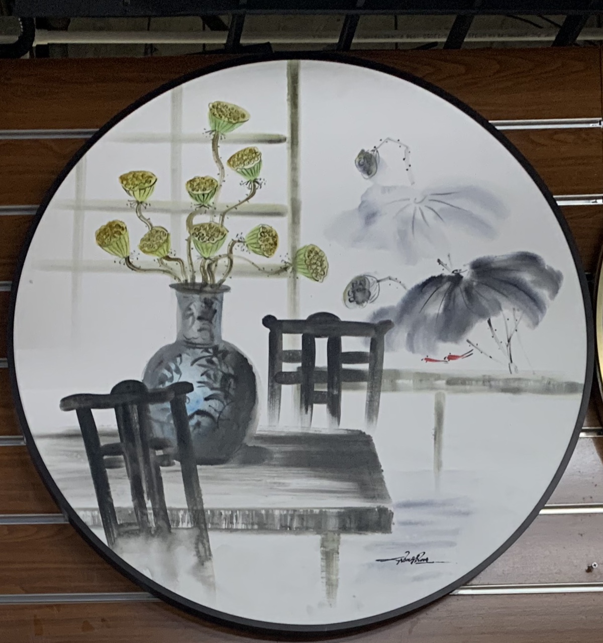 圆型玄关装饰画走廊墙壁装饰画风格装饰画国潮