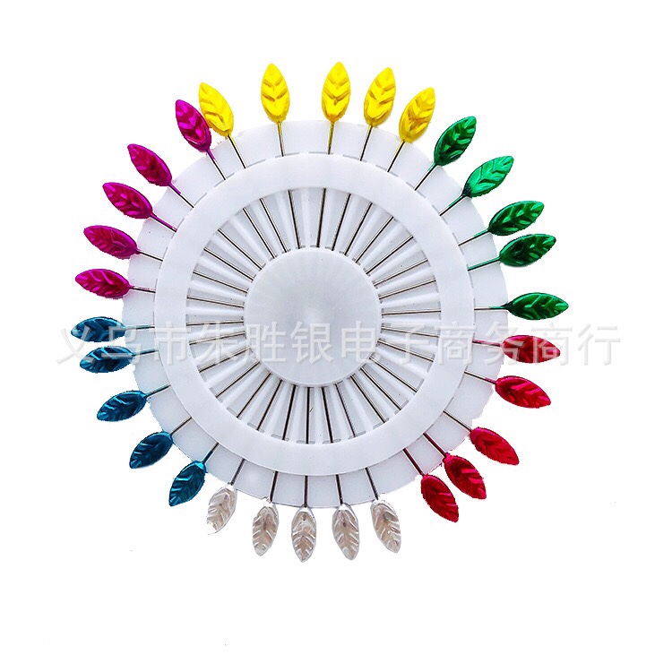 Large colored beaded needle, pin, positioning needle, fixing needle, draping beaded needle, leaf needle thumbnail