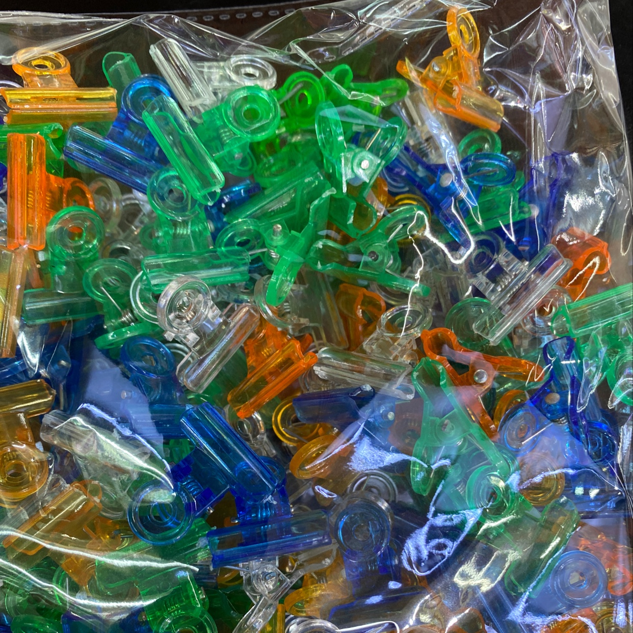 20圆形票夹彩色透明塑料小号夹子可爱长尾夹文件夹子书大号混合装多功能手帐整理夹学生用文具小清新办公用