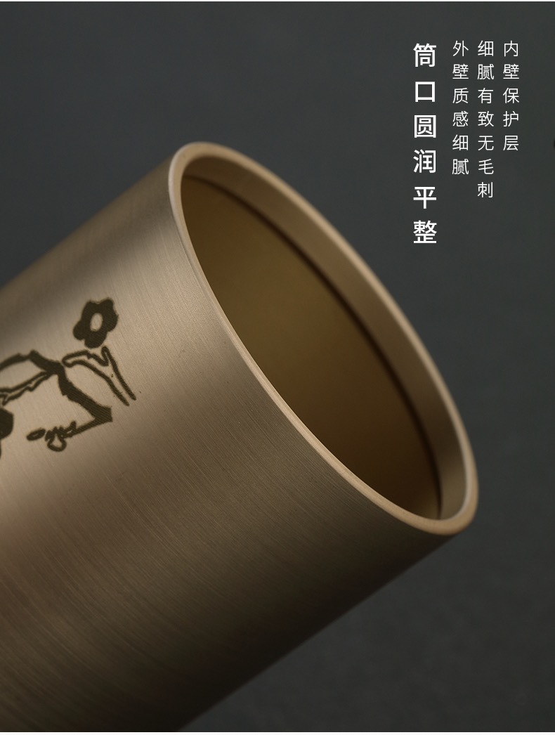 茶道六君子功夫茶具配件全纯铜桐木檀木茶夹茶刀茶勺茶刷茶筒套装详情图9