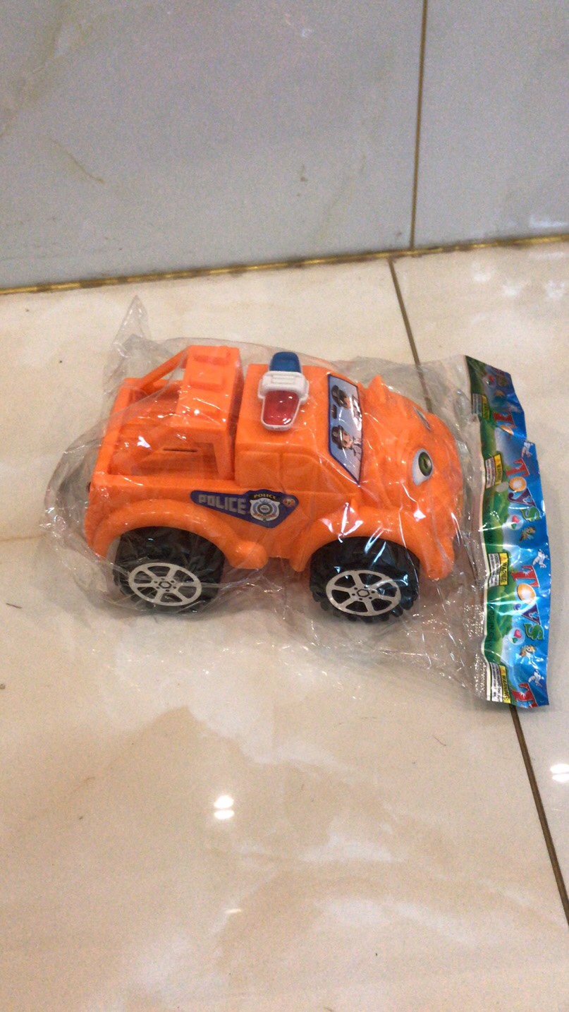 A police car with a pull cord, children's toys, inertia details Picture