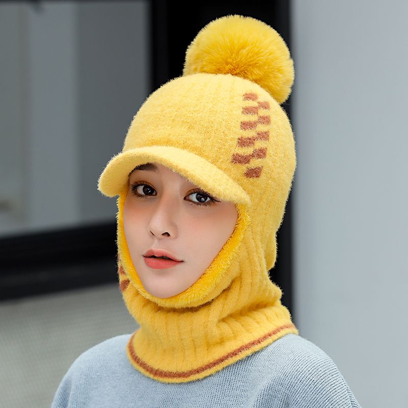 Sombrero de otoño invierno moda de mujer versión coreana hilo de lana versátil cuello de una sola pieza protector del oído térmica sombrero de punto Specification image