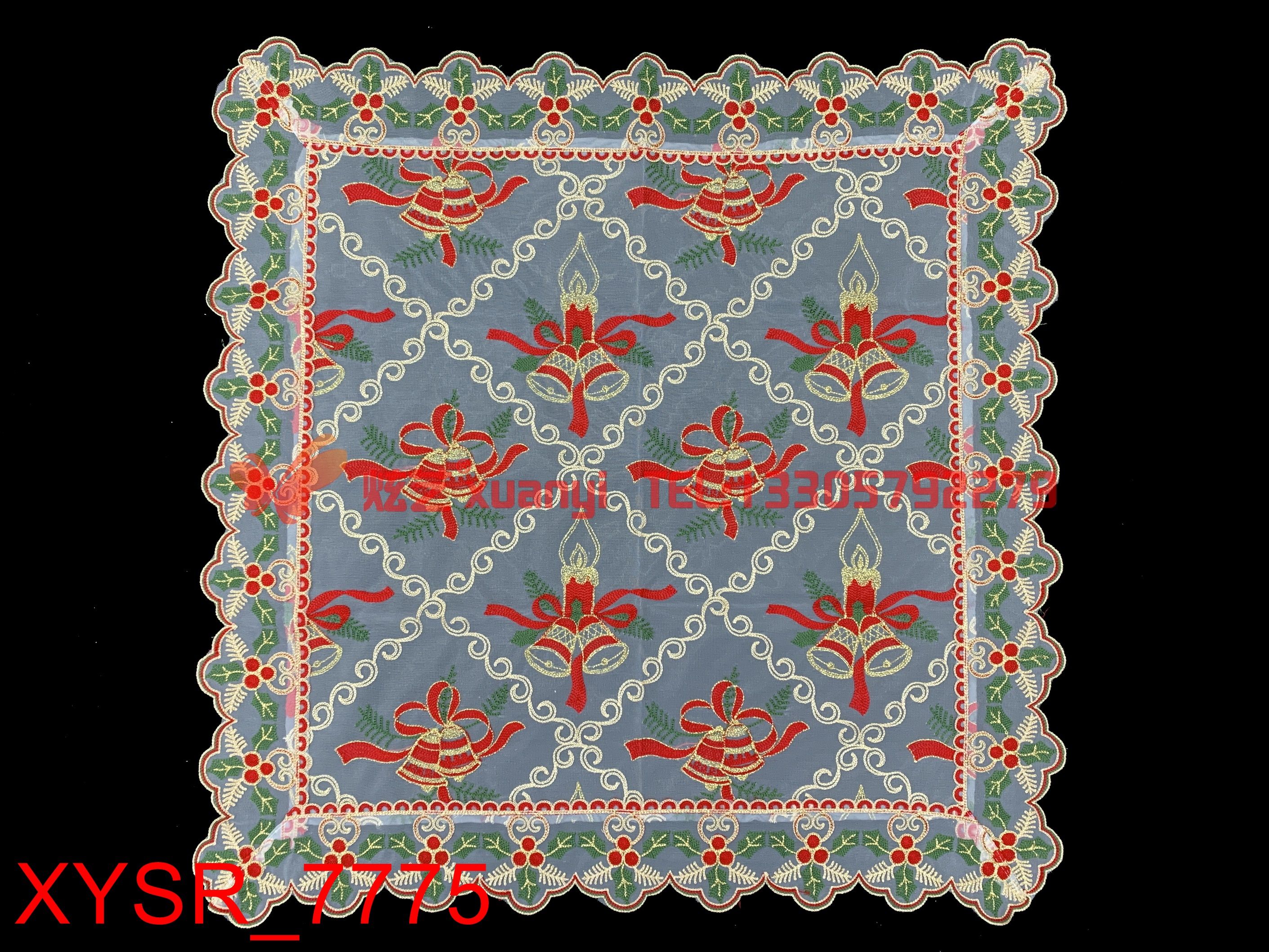 Hand Crochet Table cloth plate pad Christmas Day table flag water soluble cloth lace tablecloth thumbnail